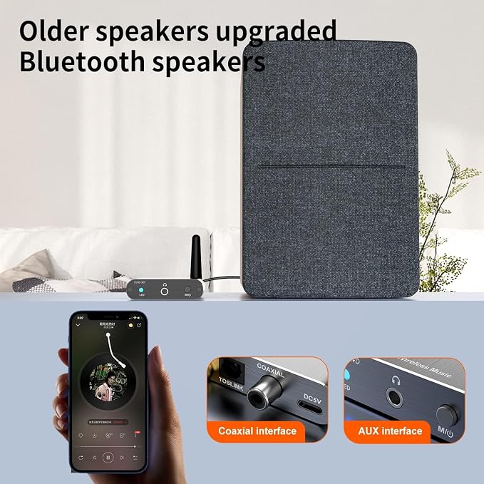 Bluetooth 5.2 Wireless Audio Transmitter Receiver Adapter