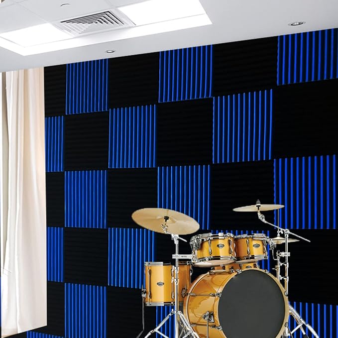 96 Pack Black/BLUE 12 "X 12 "X1" Acoustic Panels Studio Soundproofing Foam