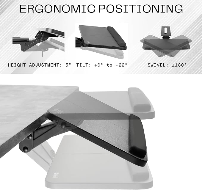 VIVO Adjustable Computer Keyboard & Mouse Platform Tray Ergonomic Under Table