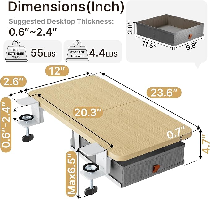 Desk Extender Tray, Desk Extension