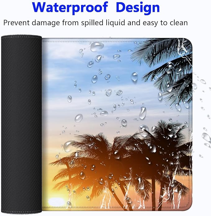 Large Gaming Mouse Pad with Stitched Edges, Extended Desk Mousepad with