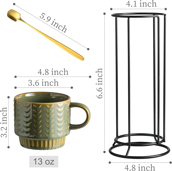 Miamolo Stackable Coffee Mugs Set of 4