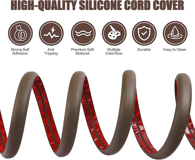 Floor Cord Cover Cable Cavity Self Adhesive Cord Hider Floor 3.3FT Floor Cable