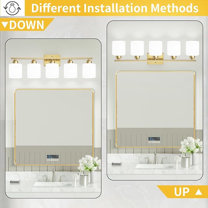 6 Light Gold Bathroom Vanity Light