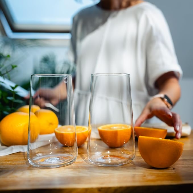 Krosno Water Glasses Set of 4, 20.3 oz, Infinity Collection | Highball Drinking