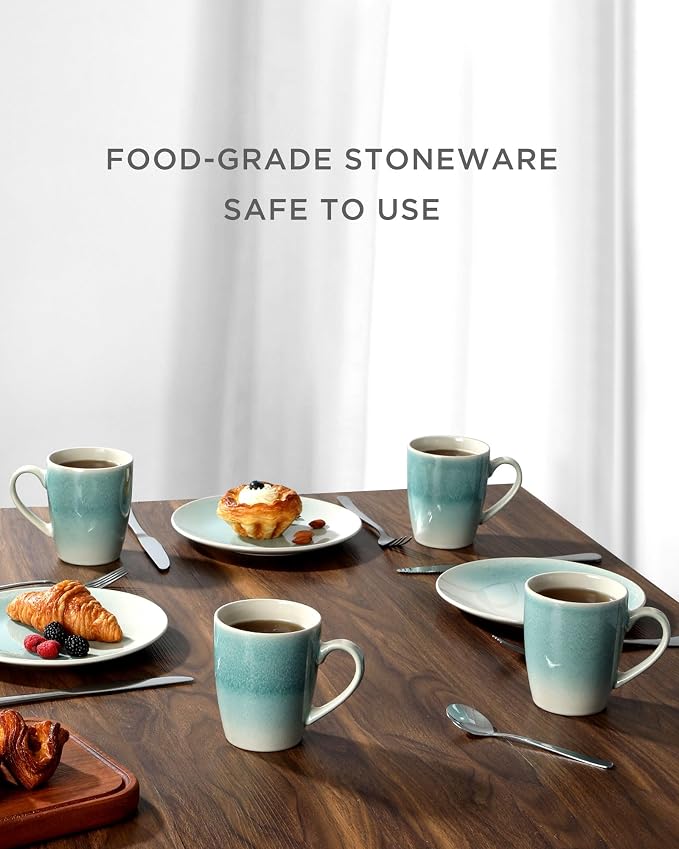 famiware Coffee Mugs Set, 13oz Mug Set of 4, Stoneware Cups