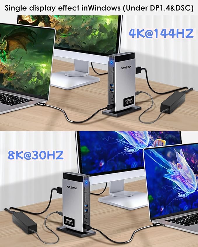 WAVLINK Laptop Docking Station 3 Monitors, 11-in-1 USB C Docking Station