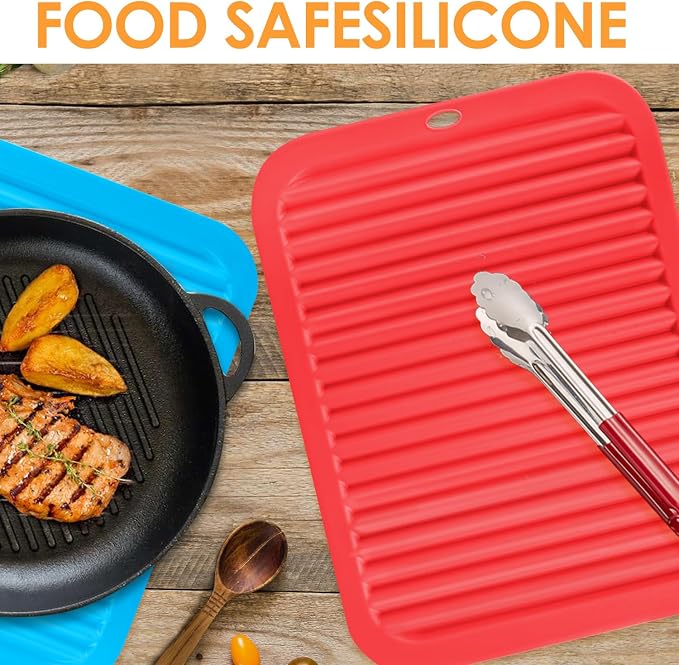 5 Pack Silicone Trivets for Hot Pots and Pans, 9 * 12Inch SiliconeTrivet for
