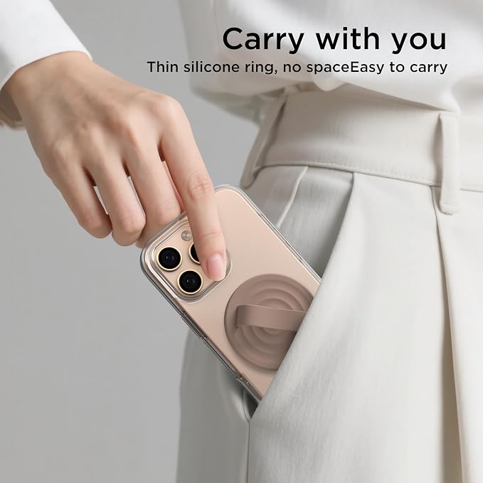 Magnetic Phone Ring Grip Holder, Silicone Finger Loop Grip, Compatible