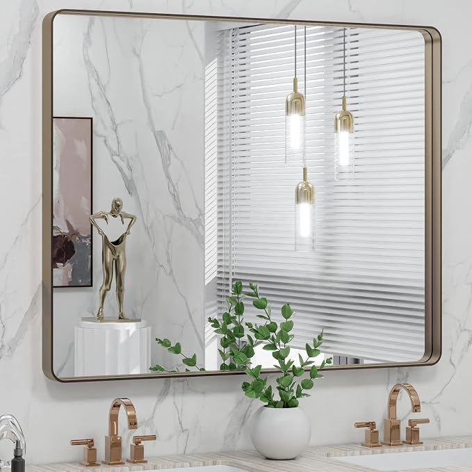 40”X32” Bronze Bathroom Mirrors