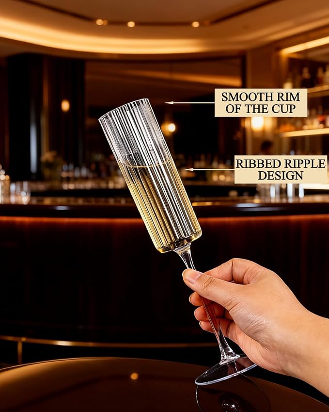 Ciaell 24 Pack Plastic Champagne Flutes
