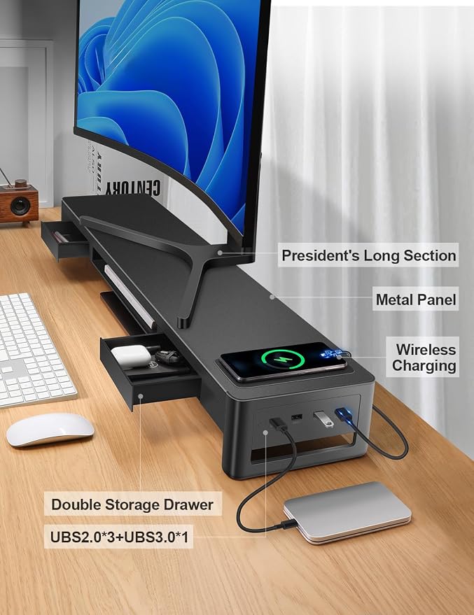 meatanty Dual Monitor Stand Riser