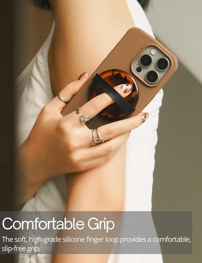 Heesch Magnetic Ring for Phone Case Loopy Brown Phone Grip Strap Holder for