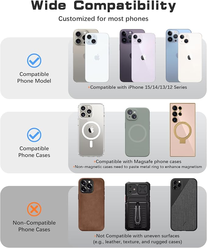 Magnetic Phone Grip, Removable Loop Grip