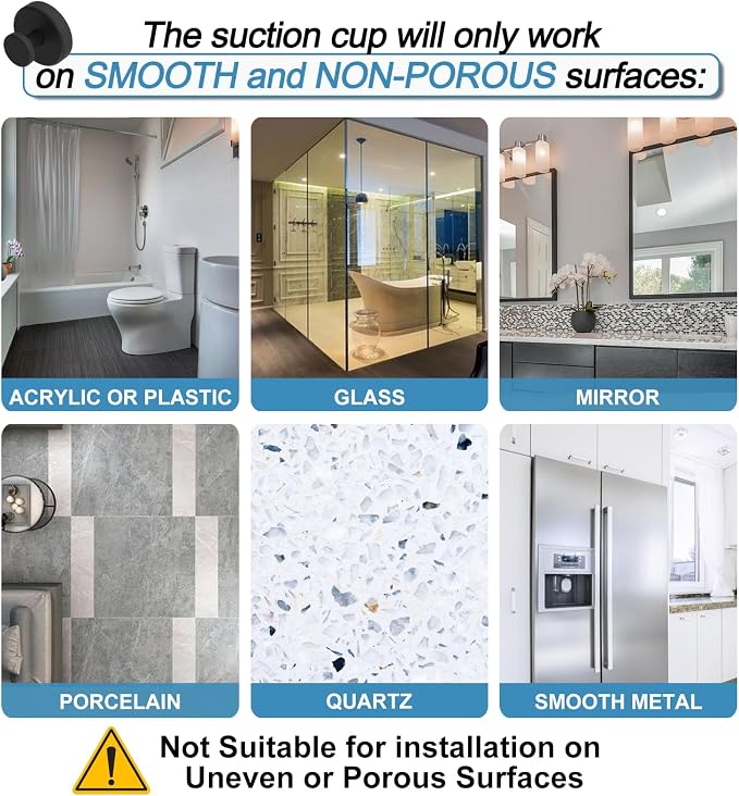 Vacuum Suction Cup Hooks for Shower, Shower Hooks for Inside Shower Glass Window