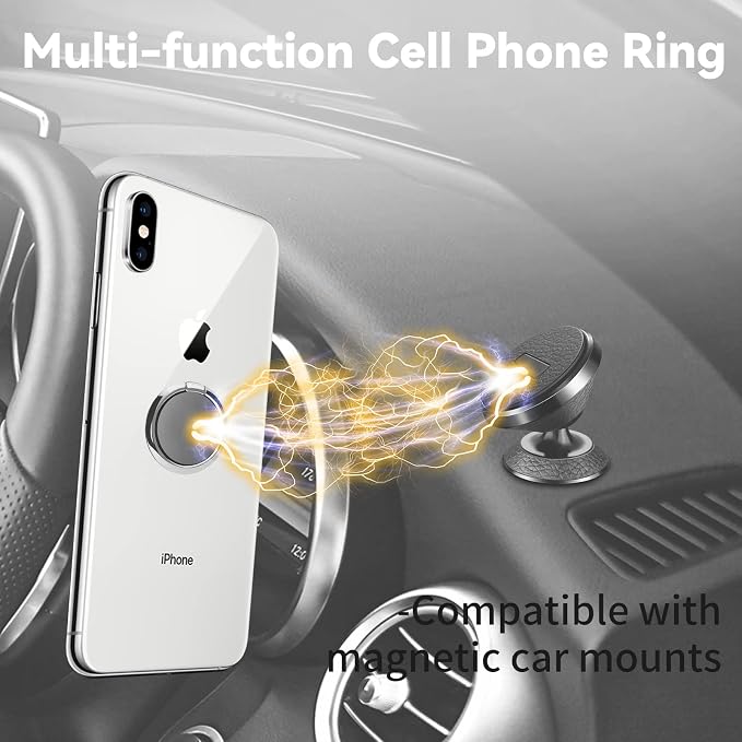 Metal Cell Phone Ring Holder Finger Ring Stand, 360 Degree Rotation Ring