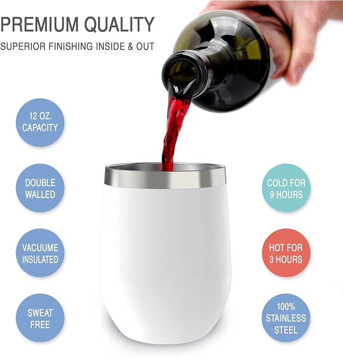 CHILLOUT LIFE 12 oz Stainless Steel Wine Tumbler