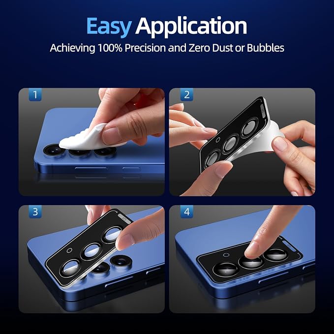X-it Camera Lens Protector for Samsung S25, 9H Tempered Glass, Independent