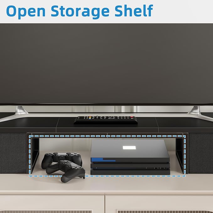 45" Large TV Riser with Fabric Drawers