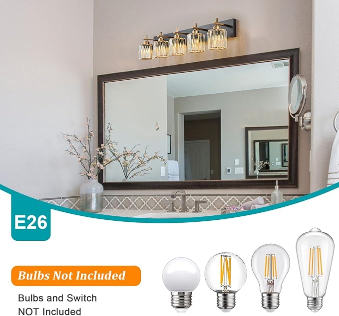 Modern Crystal Bathroom Vanity Lights, Crystal Wall Lighting