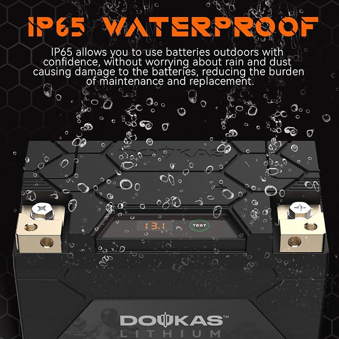 DKL30 800A LiFePO4 Motorcycle Lithium Battery, 12V 8Ah Powersports Battery