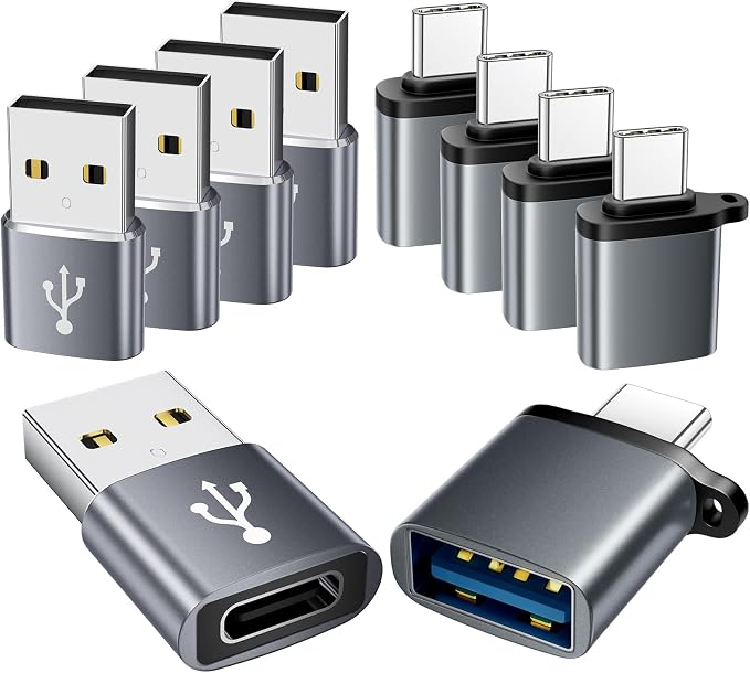 USB to USB C Adapter 10 Pack, USBC to USB Adapter, USBA to USBC Adapter