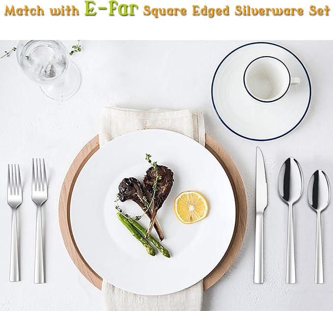 E-far Teaspoon Set of 12, 6.7 Inch Stainless Steel Spoons