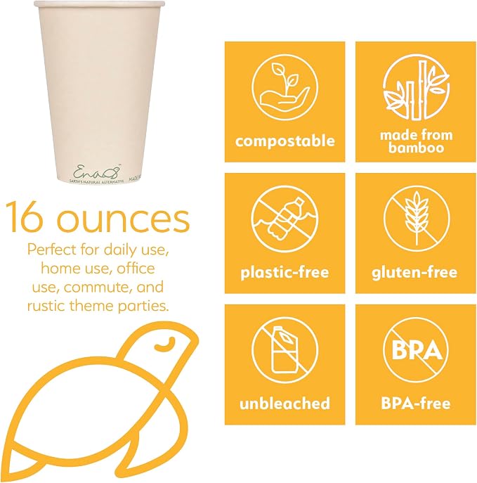 100% Compostable Disposable Coffee Cups