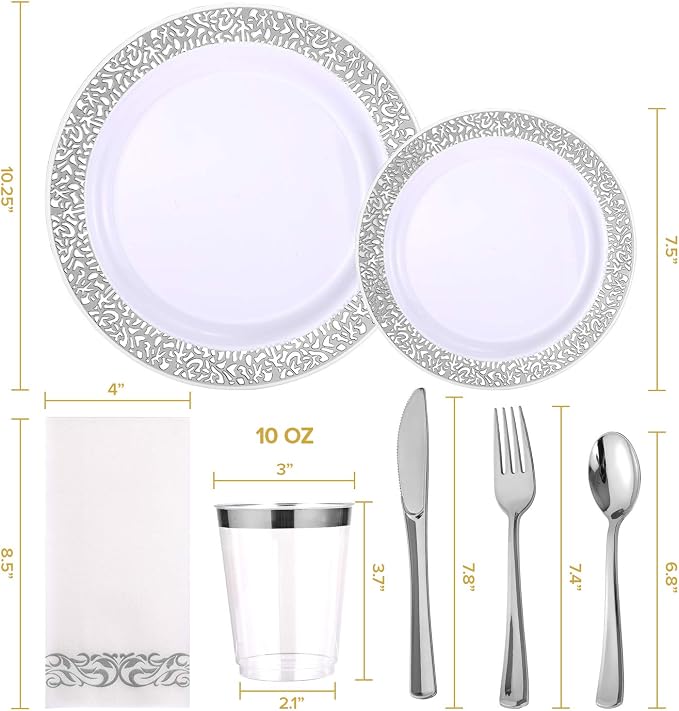 FOCUSLINE 175 Ct Silver Dinnerware Set