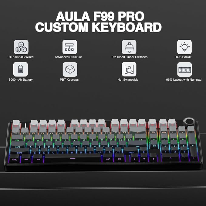 AULA F99 Pro Wireless Mechanical Keyboard