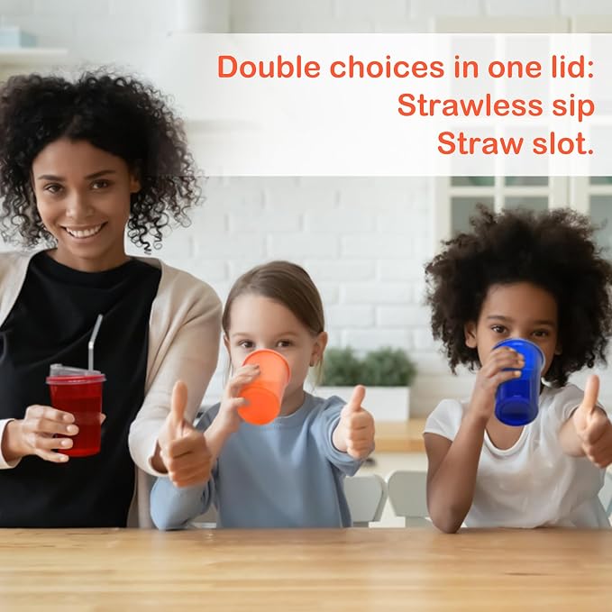 L LIKED 20 Pack 12oz Kids Cups, Spill Proof Party Cups