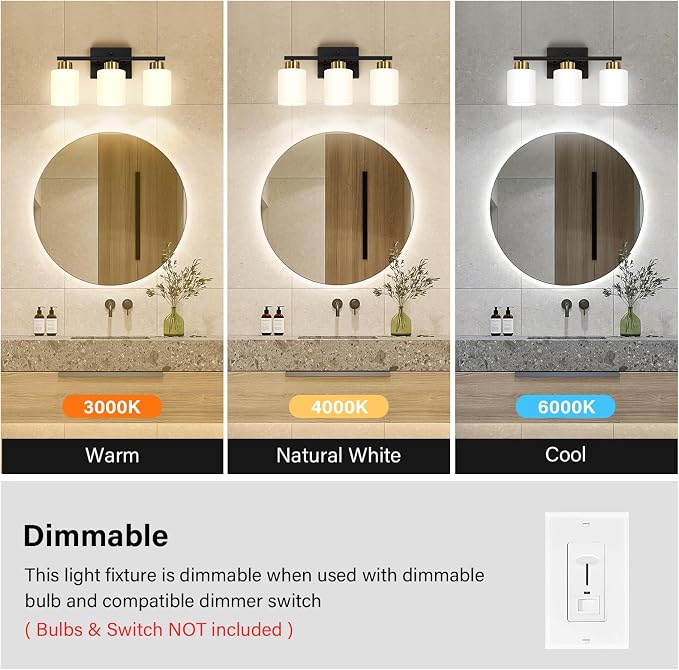 Black and Gold Bathroom Light Fixtures