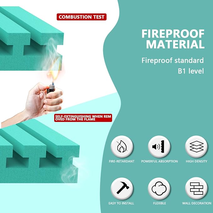 Sound Proof Foam Panels for Walls， 1" X 12" X 12" Acoustic Foam Panels