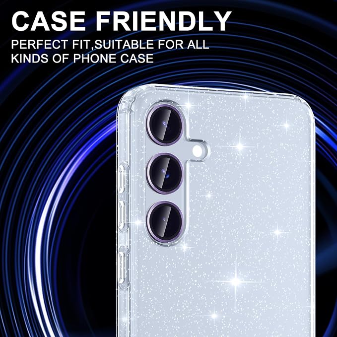 for Samsung Galaxy S25 Camera Lens Protector, Individual Metal Ring Tempered