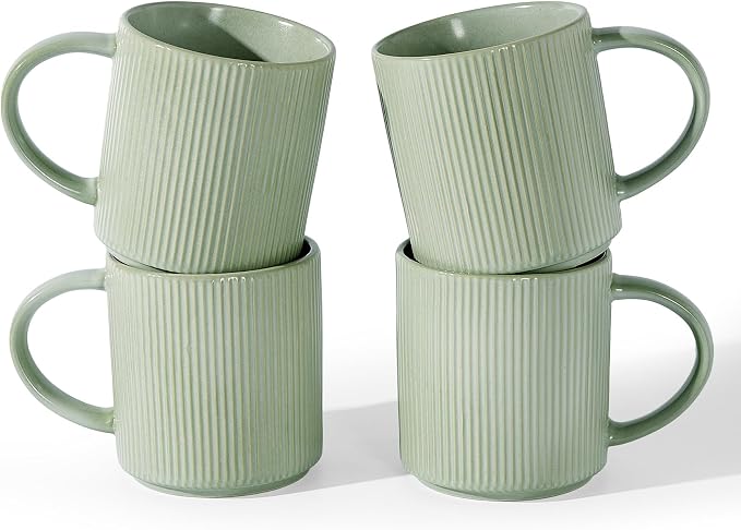 famiware Coffee Mug Set for 4, Star 16 oz Catering Mugs Cup Set