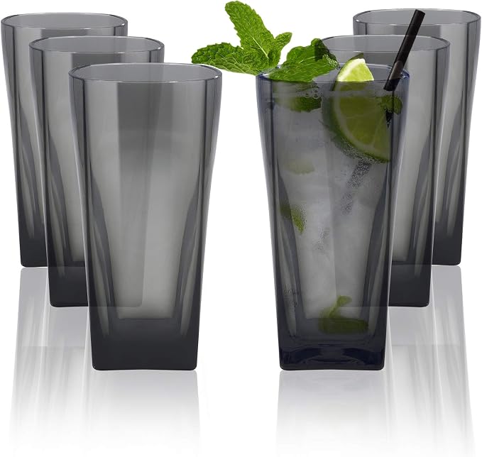 Top-spring 12 Oz Reusable Plastic Water Tumbler 6pcs Grey BPA Free | Thickened