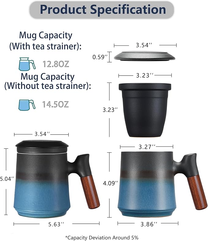 ZENS Tea Cup with Infuser and Lid