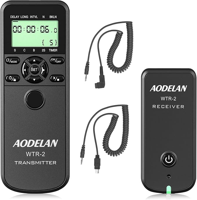 AODELAN Camera Intervalometer Wireless Shutter Release Timer Remote Control