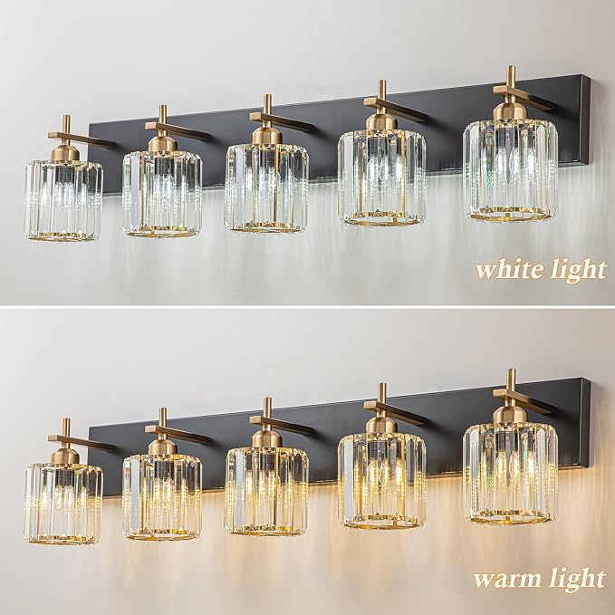 Modern Crystal Bathroom Vanity Lights, Crystal Wall Lighting