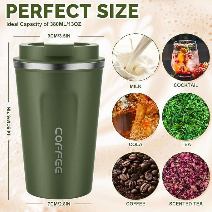 MOMSIV 12oz Travel Coffee Mug, Insulated Coffee Cup