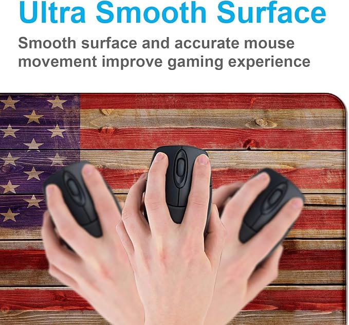 Patriot Wood Grain American Flag Extended Large Gaming Computer Mouse Pad