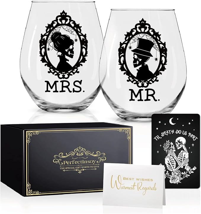Perfectinsoy Skull Wine Glass 2 Piece