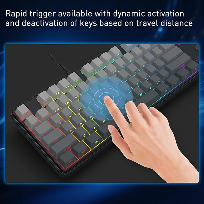 Redragon K707 HE Rapid Trigger Gaming Keyboard, 87 Keys TKL Wired Mechanical
