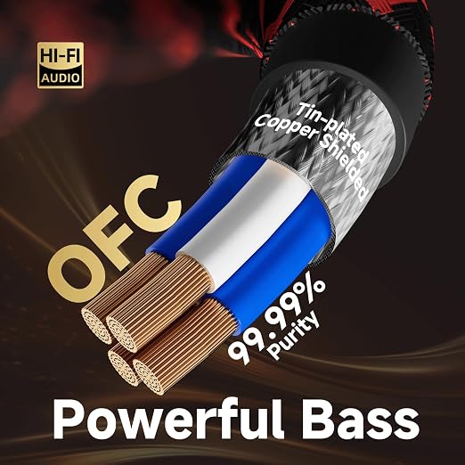 TODN RCA Stereo Cable Audiophile HiFi Interconnect Shielded RCA Cables