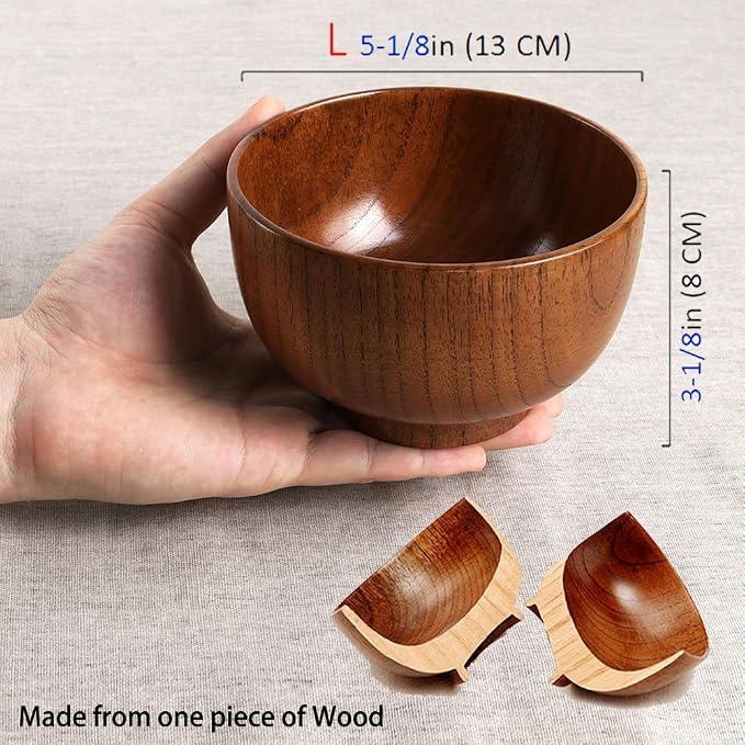Handmade Wood Bowl, for Rice, Decoration