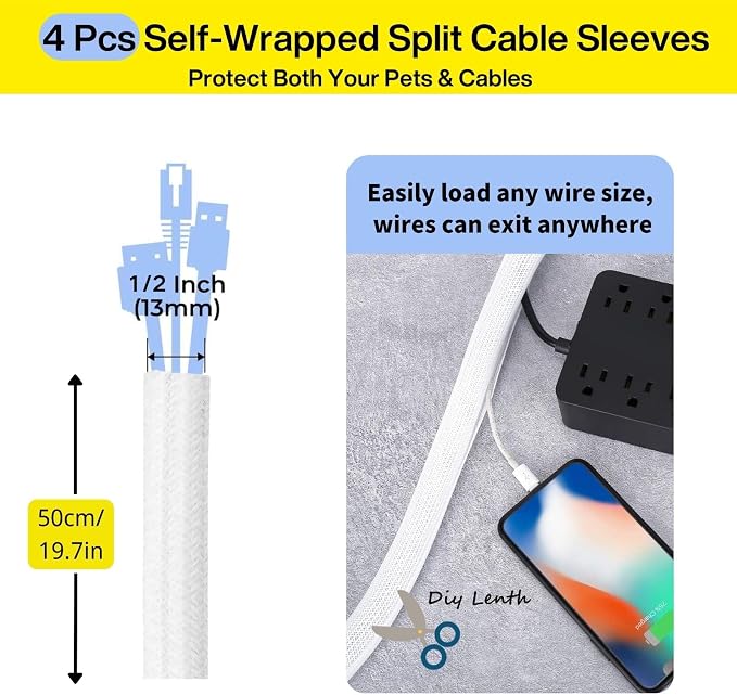 Cable Management Kit, 67 Adhesive Cable Clips, Topavatop Desk Cord Organizer