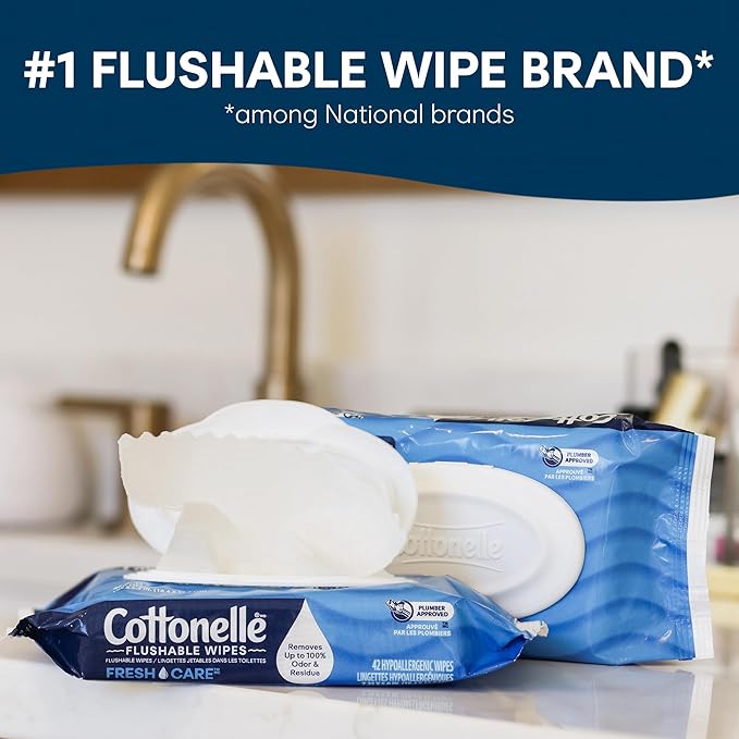 XL Flushable Wet Wipes, Adult Wipes Large