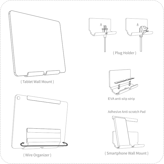 TXEsign Adhesive Wall Tablet Holder Mount Stand