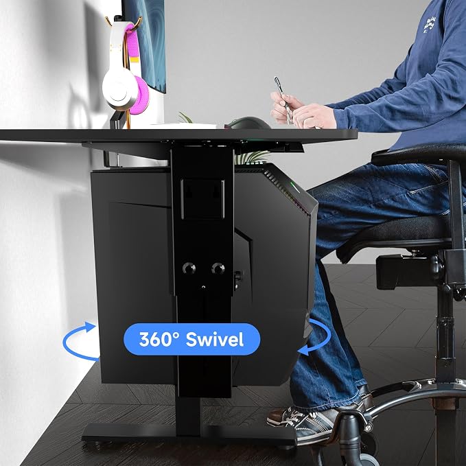 Suptek Adjustable Under Desk and Wall PC Mount, 3.74 to 8.26 inch Wide Computer
