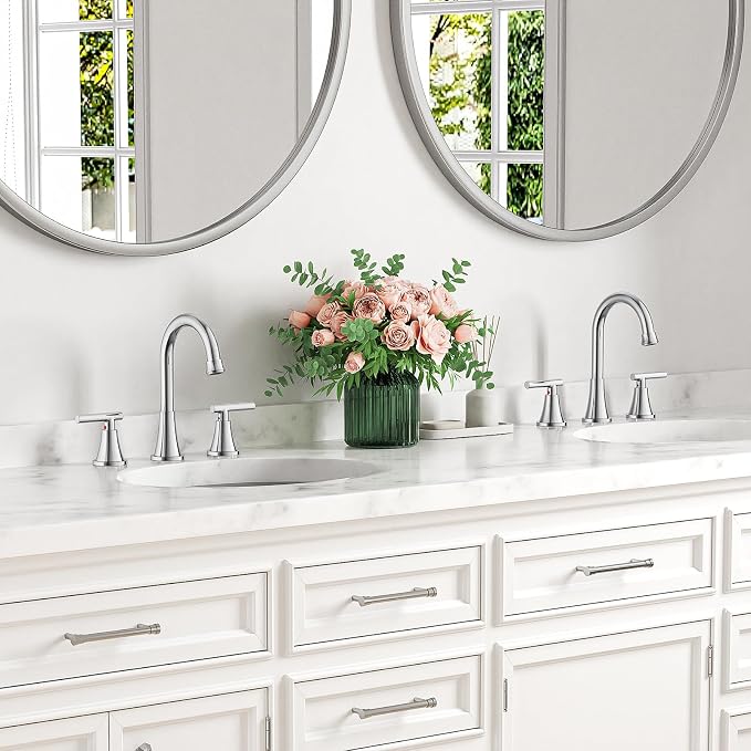 Bathroom Faucets for Sink 3 Hole, Chrome Bathroom Sink Faucet